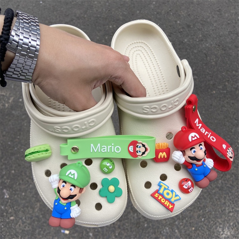 น่ารัก Mario เกม croc jibits ชุด Toy Story Jibitz Charm เห็ดดอกไม้รองเท้า Charms Pin ตกแต่ง