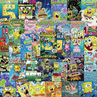 สติกเกอร์โปสเตอร์ ลายการ์ตูน SpongeBob SquarePants ขนาดเล็ก กันน้ํา แบบสร้างสรรค์ สําหรับติดตกแต่งโทรศัพท์มือถือ ipad จํานวน 45 ชิ้น