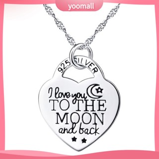 {YO} จี้สร้อยคอ รูปตัวอักษร I Love You to The Moon and Back สําหรับของขวัญ