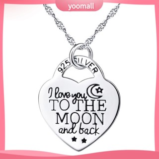 {YO} จี้สร้อยคอ รูปตัวอักษร I Love You to The Moon and Back สําหรับของขวัญ