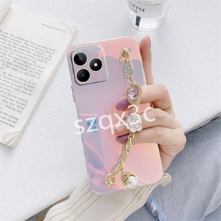 พร้อมส่ง ใหม่ เคสโทรศัพท์มือถือ ซิลิโคนนิ่ม กันกระแทก ไล่โทนสีม่วง พร้อมสายคล้องมือ สําหรับ Realme 11 Pro+ 10 Pro 5G Coca-Cola Edition C53 C55 NFC 4G REALME11PRO