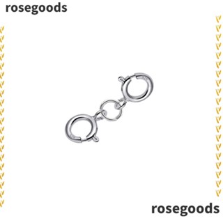 Rosegoods1 ตะขอสร้อยคอ สร้อยข้อมือเงิน แบบสปริงคู่ สําหรับผู้หญิง