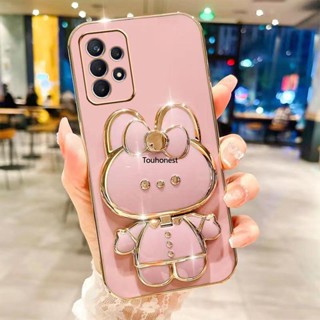 เคส Samsung Galaxy A33 A34 Cover Samsung A54 A23 เคส Samsung A53 Case Samsung A73 เคส Samsung A24 เคสโทรศัพท์มือถือ ลายการ์ตูนกระต่ายน่ารัก พร้อมกระจก สําหรับ