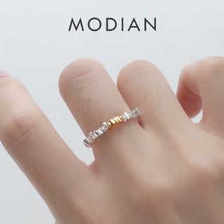 Modian แหวนเงินแท้ 925 ทรงเรขาคณิต ปรับได้ เครื่องประดับแฟชั่น สําหรับผู้หญิง