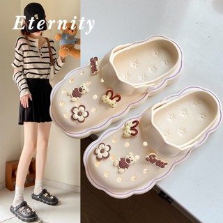 Eternity  รองเท้าหัวโต รองเท้าแตะผู้หญิง น่ารักหนาพื้นลื่น อาบน้ำในห้องน้ำ 32z072404 สวยงาม สบาย สวย สไตล์เกาหลี B20H182 36Z230909