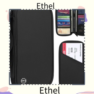 Ethel1 กระเป๋าสตางค์ กระเป๋าใส่หนังสือเดินทาง กันน้ํา น้ําหนักเบา พร้อมบล็อก RFID สําหรับผู้ชาย และผู้หญิง