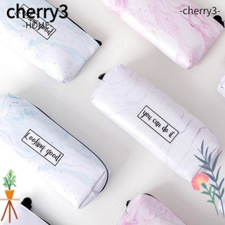 Cherry3 กระเป๋าดินสอ หนัง PU ทรงแปดเหลี่ยม ลายหินอ่อน ความจุขนาดใหญ่ สร้างสรรค์ สําหรับใส่เครื่องเขียน