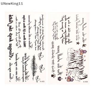 Unewking สติกเกอร์รอยสักชั่วคราว ลายตัวอักษรภาษาอังกฤษ กันน้ํา สําหรับผู้หญิง และผู้ชาย 1 ชิ้น