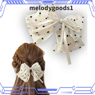 Melodygoods1 กิ๊บติดผม ผ้าชีฟอง ประดับโบว์ พลอยเทียม ไข่มุก ดอกไม้ แฟชั่นเจ้าหญิง