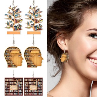 New 1 pair Book Lovers Heart Lovely Librarian Earrings Personality Decorations