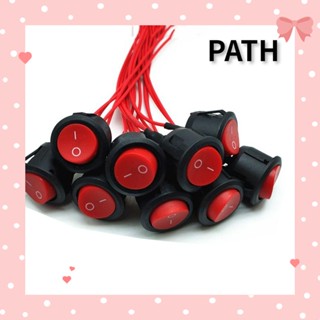 PATH สวิตช์โยก 2Pin เปิด ปิด 6A 250V 10 ซม. สีแดง สําหรับเรือ รถยนต์ 10 ชิ้น