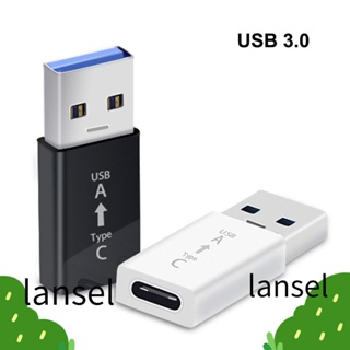 LANSEL อะแดปเตอร์แปลง Type C ตัวเมีย เป็น USB 3.0 A ตัวผู้ ความเร็วสูง Type C ตัวเมีย เป็น USB 3.0 A ตัวผู้ ABS ขนาดเล็ก สําหรับพอร์ต Type-C