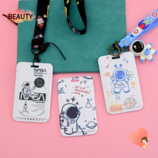 Beauty เคสใส่บัตร ลายการ์ตูนอวกาศ สไลด์ได้