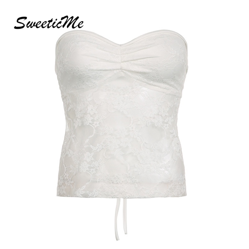 Sweeticme ใหม่ เสื้อท็อปส์ลําลอง เปิดหลัง เซ็กซี่ สีพื้น แฟชั่นสําหรับสตรี 2023