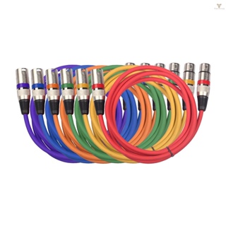 Fw สายเคเบิลแจ็ค PVC DMX 3-Pin XLR ตัวผู้ เป็นตัวเมีย 1.5 ม. 5 ฟุต สีดํา สําหรับไฟหน้า 6 ชิ้น