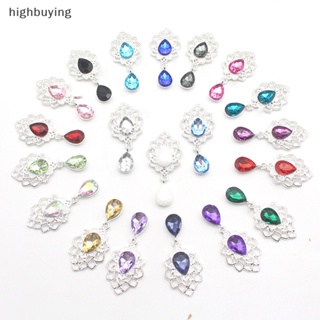 [highbuying] เข็มกลัด จี้พลอยเทียมอัลลอย รูปโบว์ สําหรับตกแต่งแก้วไวน์ การ์ดเชิญงานแต่งงาน DIY พร้อมส่ง