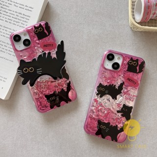 For เคสไอโฟน 14 Pro Max [Cute Black Cat Plating] เคส Phone Case For iPhone 14 Pro Max Plus 13 12 11 For เคสไอโฟน11 Ins Korean Style Retro Classic Couple Shockproof Protective TPU Cover Shell