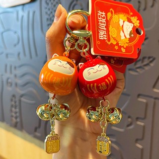 ของเล่นเมฆ อินเทรนด์✨ ของแท้ พวงกุญแจ จี้แมวนําโชค Dharma Bell Yushou ของขวัญวันเกิด สําหรับห้อยกระเป๋าเป้สะพายหลัง