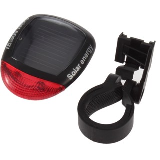 Solar Power Bike Bicycle LED Cycling Tail Rear Red Light Lamp Taillight w/ Clamp