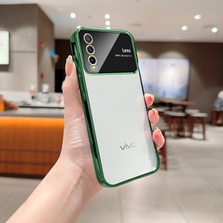 Ybd เคสโทรศัพท์มือถือ ซิลิโคนใส กันกระแทก พร้อมฟิล์มเลนส์ หรูหรา สําหรับ Vivo Y20 2021 Y20i Y20S G Y12S 2021 Y20A Y12A Y3S Vivo 2026 V2029 V2038