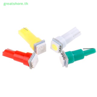 Greatshore เกจโคมไฟ T5 5050 1SMD 12V DC LED สีขาว เขียว เหลือง แดง สําหรับรถยนต์ 20 ชิ้น