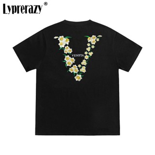 Lyprerazy เสื้อยืดแขนสั้น ผ้าฝ้าย ปักลาย สไตล์จีน ทรงหลวม แฟชั่นฤดูร้อน สําหรับผู้ชาย