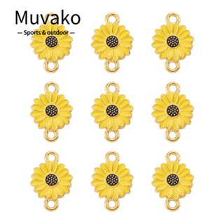 Muvako จี้รูปดอกทานตะวัน และดอกเดซี่ สีเหลือง 10 ชิ้น 10 ชิ้น