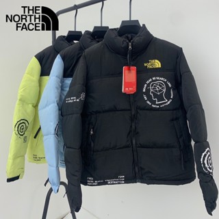 เสื้อแจ็กเก็ต ผ้าฝ้าย แบบหนา ปักลายโลโก้ The North Face แฟชั่นฤดูหนาว สําหรับคู่รัก