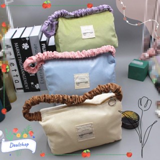 Dealshop กระเป๋าเครื่องสําอาง, กระเป๋าถือ ผ้าลูกฟูก สีแคนดี้, กระเป๋าสะพายไหล่ อเนกประสงค์ ความจุขนาดใหญ่ สําหรับผู้หญิง