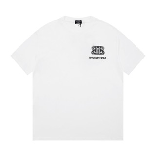 Ba88len&amp;ga-latest Classic Double B Logo เสื้อยืดคอกลม แขนสั้น K6E65