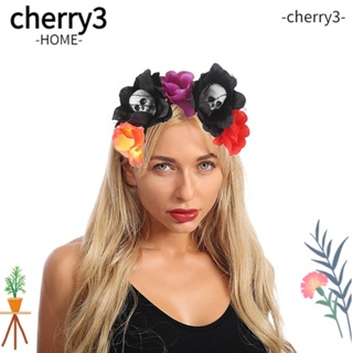 Cherry3 ที่คาดศีรษะคอสเพลย์ รูปหัวกะโหลก สําหรับปาร์ตี้ฮาโลวีน