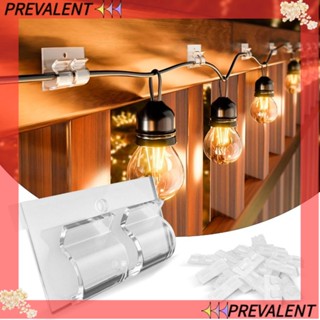 Preva คลิปสายไฟ แบบใส กันน้ํา กันสั่น พร้อมแถบกาวสองคลิป สําหรับปาร์ตี้กลางแจ้ง ในร่ม กลางแจ้ง 30 ชิ้น
