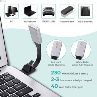 ไฟกลางคืน แบบคลิปหนีบ ชาร์จ USB 3 ความสว่าง สําหรับเดินทาง