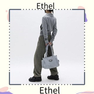 Ethel1 กระเป๋าสะพายไหล่ กระเป๋าถือ ทรงโท้ท ความจุขนาดใหญ่ สีเทา น้ําหนักเบา พร้อมสายคล้อง 2 เส้น สําหรับผู้ชาย ผู้หญิง 2023