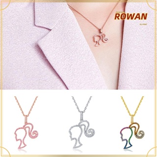 Rowans สร้อยคอโซ่ จี้เพทาย เครื่องประดับ สําหรับตุ๊กตาบาร์บี้ DIY