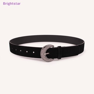 Brightstar เข็มขัดหนังกวาง ผ้ากํามะหยี่ แกะสลัก ลายดอกไม้ เข้ากับทุกการแต่งกาย แฟชั่นฤดูหนาว สไตล์วินเทจ สําหรับผู้หญิง