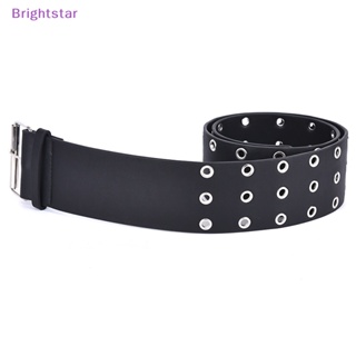 Brightstar ใหม่ เข็มขัดหนัง Pu ปรับหัวเข็มขัดได้ สไตล์พังก์ สําหรับผู้หญิง