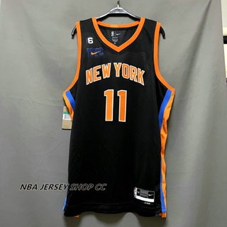 【คุณภาพสูง】ใหม่ ของแท้ NBA New York Knicks City Edition สีดํา สําหรับผู้ชาย 2022-23 #11 เสื้อกีฬาแขนสั้น ลายทีม Jalen Brunson Jersey Swingman