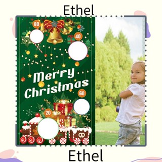 Ethel1 ธงแบนเนอร์ ลายเกม Merry Christmas ขว้างปา ปลอดภัย สําหรับเด็ก ผู้ใหญ่