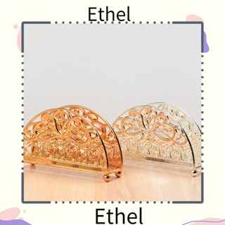 Ethel1 เครื่องจ่ายกระดาษทิชชู่ เหล็ก 5.7 X 1.6 X 3.3 นิ้ว สีทอง สไตล์เรโทร สําหรับตกแต่งโต๊ะกระดาษ