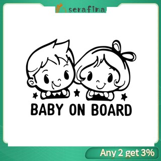 Rf สติกเกอร์ติดรถยนต์ ลาย Baby On Board น่ารัก สีสันสดใส คําเตือนความปลอดภัย สําหรับตกแต่งรถยนต์