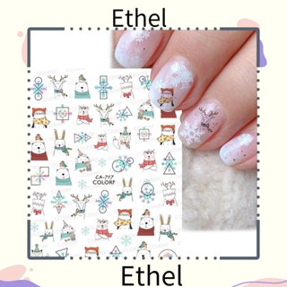 Ethel1 สติกเกอร์ตกแต่งเล็บ ลายซานตาคลอส มีกาวในตัว