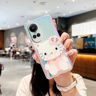 เคสโทรศัพท์มือถือนิ่ม ปิดด้านหลัง ลายแมว KT น่ารัก สีชมพู หลากสี สําหรับ OPPO Reno10 Pro Plus Pro+ A58 A78 A98 5G 4G Reno 10 10Pro Reno10Pro+ OPPOA58 OPPOA78