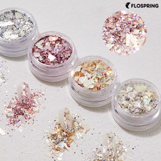 Flospring อุปกรณ์ตกแต่งเล็บ กลิตเตอร์ หลายสีสัน 1 กล่อง