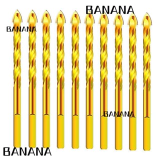 Banana1 ชุดดอกสว่านเจาะปูน คอนกรีต ทังสเตนคาร์ไบด์ โลหะผสมทอง 1/4 นิ้ว สําหรับงานหนัก กระเบื้อง เซรามิค คอนกรีต อิฐ ไม้ 10 ชิ้น