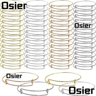 Osier1 กําไลข้อมือ เหล็กสเตนเลส สีเงิน ปรับได้ 4 สี สําหรับทําเครื่องประดับ DIY