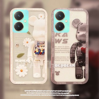 ขายดี เคสโทรศัพท์มือถือ ซิลิโคนนิ่ม TPU ใส กันกระแทก กันรอยเลนส์กล้อง ลายการ์ตูนหมี ดอกเดซี่ สําหรับ VIVO Y27 Y36 Y78 4G 5G Y02t Y02A 2023 Y27 Y36