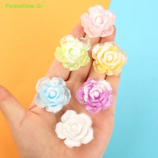 Peacellow ดอกกุหลาบเรซิ่นเรืองแสง DIY อุปกรณ์เสริม สําหรับตกแต่ง 5 ชิ้น