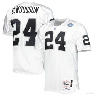 Yp2 2002 เสื้อยืดลําลอง แขนสั้น พิมพ์ลาย NFL Las Vegas Raiders Jersey Charles Woodson Super Bowl XXXVII พลัสไซซ์ PY2