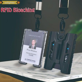 Solighter กระเป๋าสตางค์ แบบบางพิเศษ สําหรับใส่บัตรเครดิต ID RFID